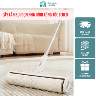  Cây lăn bụi cán inox dài 125cm ECOCO mẫu mới kèm lõi lăn 60 tờ| Lăn dính bụi sàn nhà lông chó mèo tóc rụng E23119 