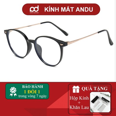 Gọng kính cận thời trang nam nữ ANDU EYEWEAR dáng tròn chống tia UV chất liệu nhựa cao cấp - 85065
