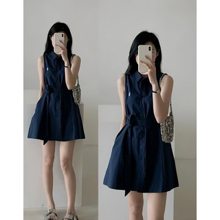 Đầm suông cột eo