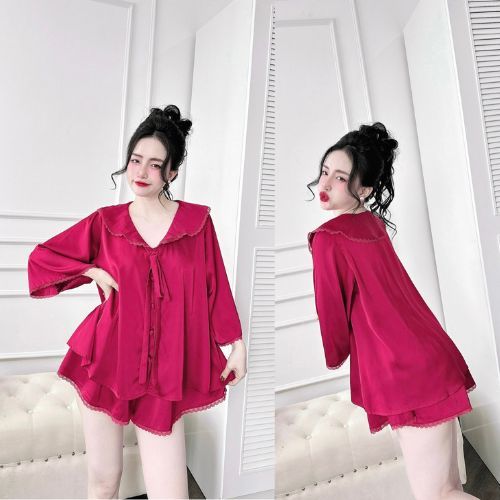 Đồ Ngủ Pijama Bigsize MIKY, Đồ Ngủ Bigsize lụa Latin cao cấp mềm mại xinh xắn < 80KG
