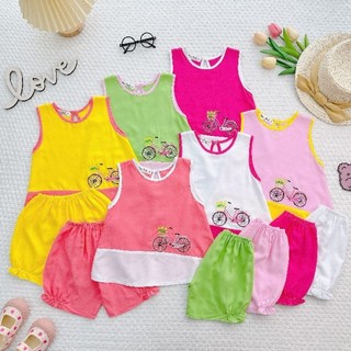 Bộ tole quần đùi sát nách bé gái link 1 từ 8 - 28kg