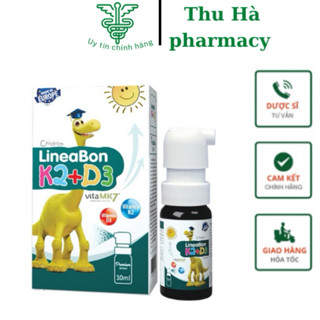 (Dạng xịt)Lineabon D3k2 xịt 10ml bổ sung vitamin d3 k2 cho trẻ sơ sinh, giúp hấp thụ canxi, giảm còi xương-Thuhapharmacy