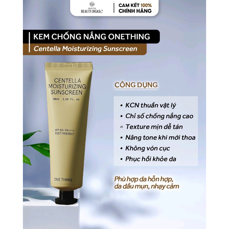 🔺[SALE DATE 23/11/2024] 🔺Kem chống nắng vật lý ONETHING CENTELLA MOISTURIZING SUNSCREEN