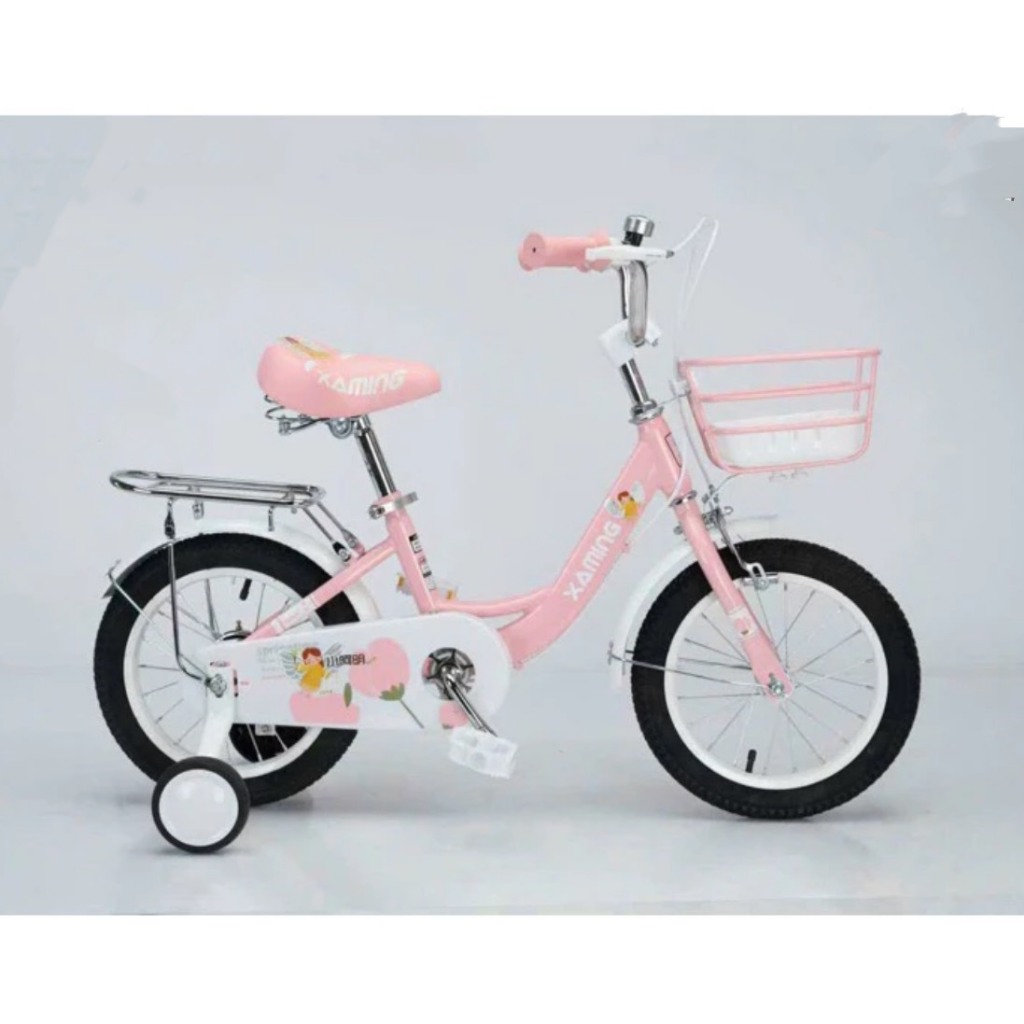 [VOUCHER LIVE 100K ] Xe đạp XA MING cho bé gái size từ 3 đến 10 tuổi, có ốp xích, giỏ đồ và gác baga
