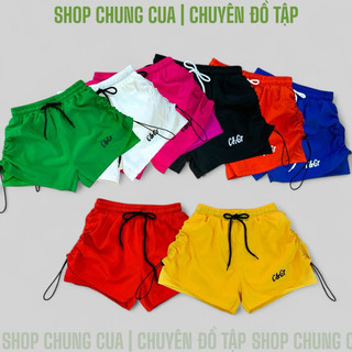 QUẦN ĐÙI C&Gr 2 LỚP RÚT DÂY 2 BÊN HÔNG dành cho nữ tập thể dục thể thao, nhiều màu lựa chọn.