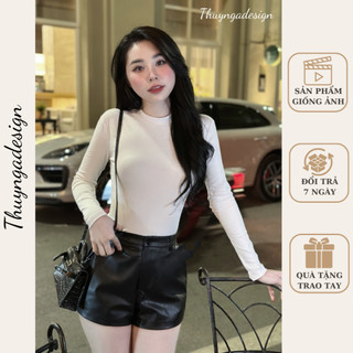  Áo Thun Cổ Tròn Basic Dài Tay Áo Thun Body Zip Dài Tay 