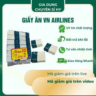 Lốc 12 gói nhỏ Khăn giấy rút Vietnam Airlines màu trắng 3 lớp mềm mịn siêu dai