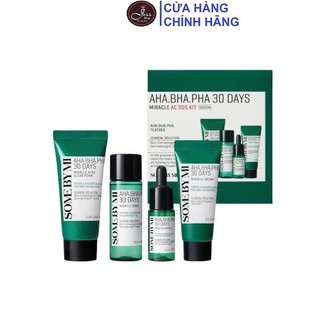 Bộ Kit 4 Sản Phẩm Dưỡng Da Giảm Mụn Some By Mi AHA-BHA-PHA 30 Days Miracel Ac SOS Kit
