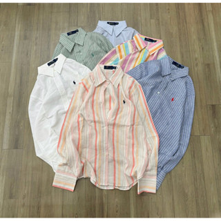  Áo sơ mi nữ PL FROM THƯỜNG thêu logo chất liệu LINEN TƯNG cao cấp dày dặn nặng tay phong cách trẻ trung năng động 