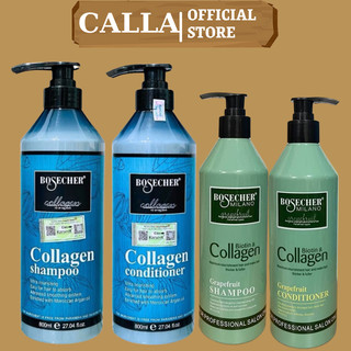 Dầu Gội Xả Collagen Bosecher 800ML * 2 Chống Rụng Tóc Kiềm Dầu Phục Hồi Tóc Hư Tổn Siêu Mượt