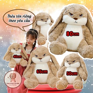   THÊU TÊN  Gấu Bông Thỏ Bunny Mặt Quạo - Thỏ Hung Hăng Tai Dài Lông Mềm Đáng Yêu Dễ Thương xinh xắn 