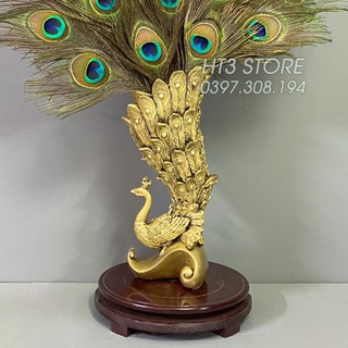 Bình cắm lông công phong thủy cao cấp hình con chim công