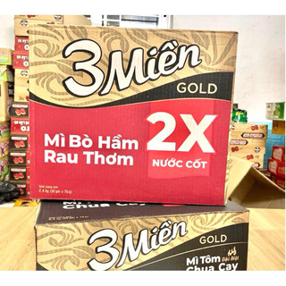 Thùng 30 gói x 75g mì tôm 3 miền .