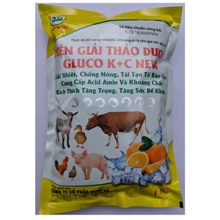1 gói 1kg Điện giải Gluco KC dùng tốt cho gia súc, gia cầm, chó mèo