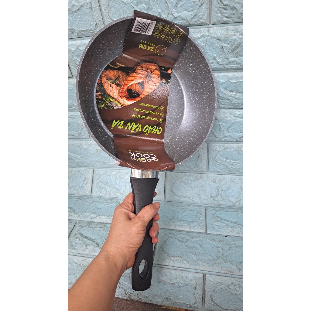 Chảo vân đá đáy từ Green Cook 24cm