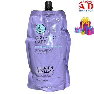 Dầu Hấp Ủ Tóc Than Tre Hoạt Tính DIVASEA Organic Collagen Hair Mask Phục Hồi Siêu Mượt 1000ML
