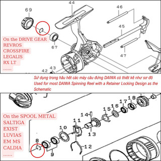 Bearing Retainer for DAIWA Spinning Reel (Phe gài khoá máy câu đứng Daiwa)