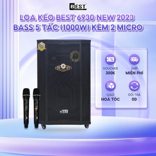 Loa kéo best 6930 new 2023 | bass 5 tấc kèm 2 micro