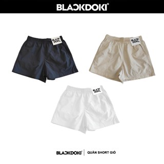 Quần short dù BLACKDOKI chất gió đen trắng be nam nữ Menswear Womenswear unisex summer