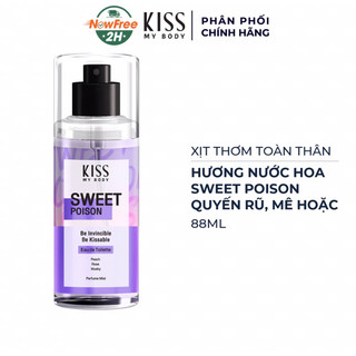 Xịt Thơm Toàn Thân Kiss My Body Perfume Mist 88ml Sweet Poison hương hoa ngọt ngào sang trọng và ấm nồng.