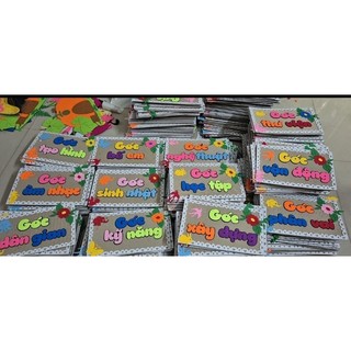 Tên góc ,tên các góc steam bìa phối nỉ trang trí lớp học - đồ dùng mầm non