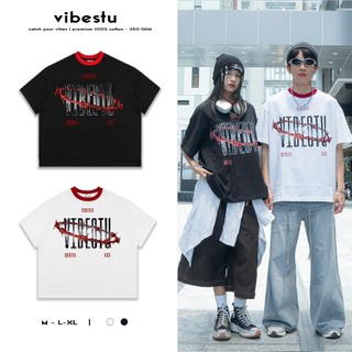 Áo Thun Local Brand VIBESTU "Chain Hook", Áo Thun Boxy Form Rộng Unisex 250Gsm 100% Cotton