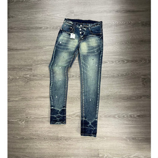 Quần jean nam pơ bồ xanh vẩy sơn bản không rách host tren