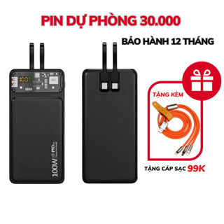 Sạc Dự Phòng 30000mah TZ100, Chính Hãng, Sạc Nhanh 100W, Có Sẵn Cáp Sạc, Sạc Được Nhiều Thiết Bị VOULAO