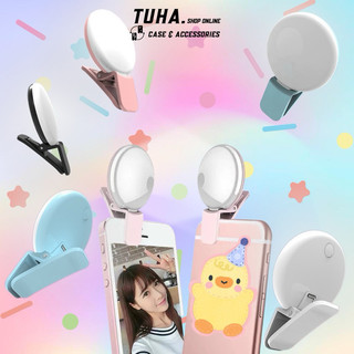 Đèn LED Kẹp Điện Thoại Hỗ Trợ Chụp Hình Selfie Pin Sạc USB