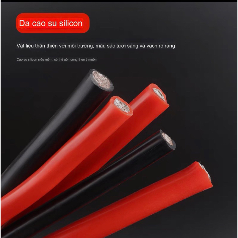 Dây điện awg vỏ silicon chống cháy chịu tải, nhiệt cao (1 mét) chính hãng awg 6-16