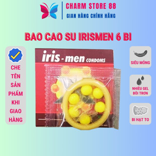 [Combo 5 cái] Bao cao su bi gai to Irismen mỏng mềm Bcs 6 hạt bi Silicon kéo dài quan hệ BCS11