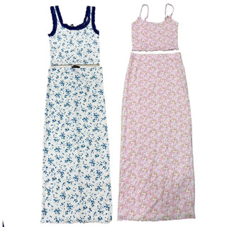 set49 Set váy hoa hồng f21
