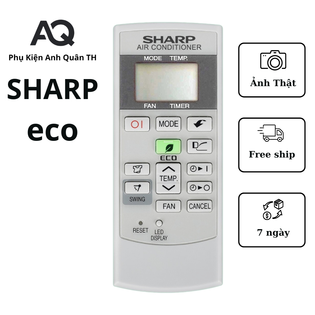 Remote máy lạnh sharp - điều khiển điều hòa Sharp CRMC-A876 (12 nút-ECO)