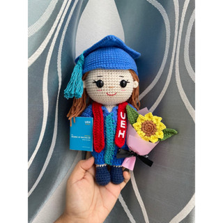 Quà tặng búp bê tốt nghiệp nam/nữ bằng len handmade