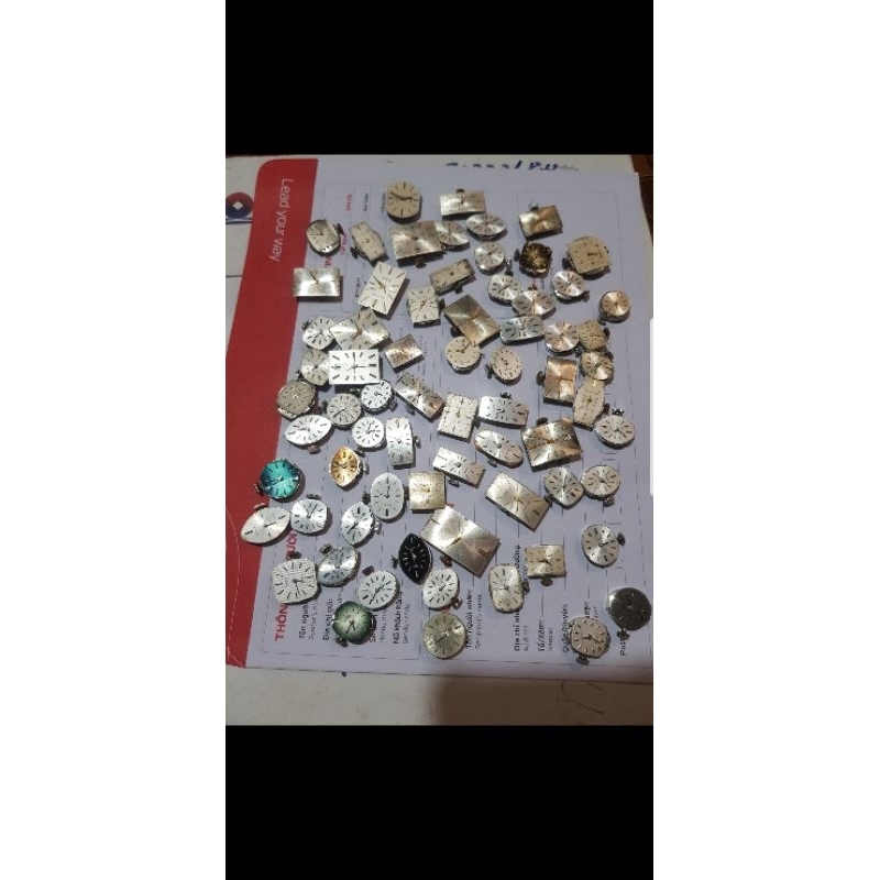 máy đồng hồ cổ zin Nhật máy cơ cót nữ 17 21 23 chân kính đã tét chạy ok có cả kim núm