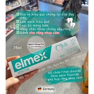 (Set 2 tuýp) Kem đánh răng Elmex Sensitive Nội địa Đức cho răng nhạy cảm ê buốt - Nguồn hàng Đức