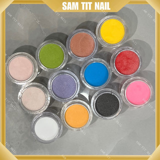Sét 12 màu bột đắp móng Mỹ 5in1 dẻo dễ vuốt [nặn hoa, bột nhúng, ombre, đắp, mable] (sét 5g-10g)