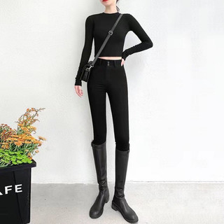Quần legging 2 cúc cạp cao umi hàn nữ co dãn