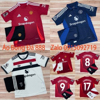 Áo Bóng Đá CLB Manchetser United, Áo Đá Banh Mu 24/25 -  Chuẩn Mẫu Thi Đấu - Vải Polyester Gai Thái Cao Cấp
