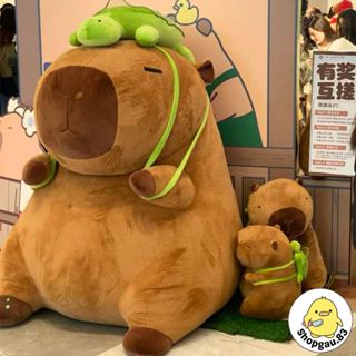 [70-90cm] Gấu Bông Khổng Lồ Capybara, thú nhồi bông dễ thương Capybara mũ dâu,capybara rùa siêu To size 70cm, 90cm.