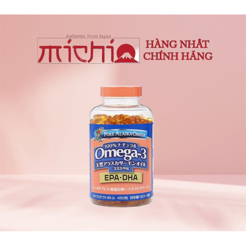 Viên Uống Dầu Cá Omega 3 Alaska Nhật Bản hộp 450 viên