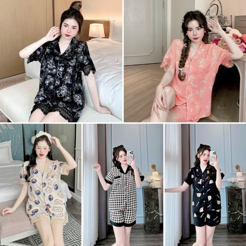 Đồ bộ tay ngắn quần đùi chất lụa mango