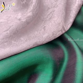 Lụa may áo dài - SILK – hoa cúc màu hồng phấn- CU65