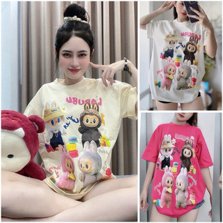 Áo Thun Tay Lỡ Cotton Khô Mực In 5D Pét Lalubu Unisex Oversize