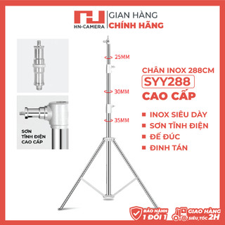 Chân đèn studio inox 280 cm loại tốt chịu tải 10 kg ( Bản nâng cấp)
