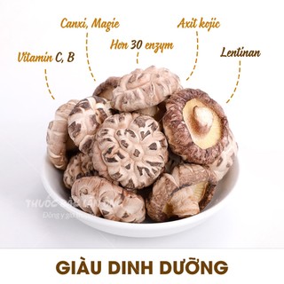 Nấm đông cô khô Nhật Bản 500g, tai nấm to, trắng, thơm ngon, dùng hầm canh, pha trà - Lãn Ông