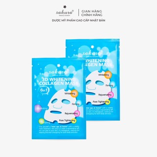 Bộ 2 Mặt nạ dưỡng trắng da Sakura 3D Whitening Collagen Mask