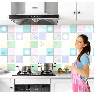 giấy dán bếp chịu nhiệt có keo sẵn khổ 60cm giả gạch bông