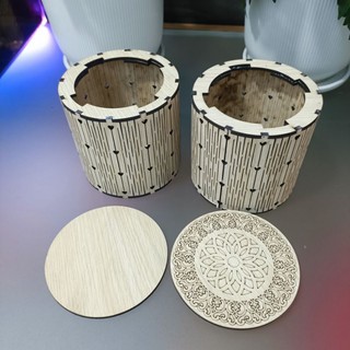 (Zentadv) Hộp Quà Gỗ Hình Tròn
