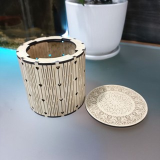 (Zentadv) Hộp Quà Gỗ Hình Tròn